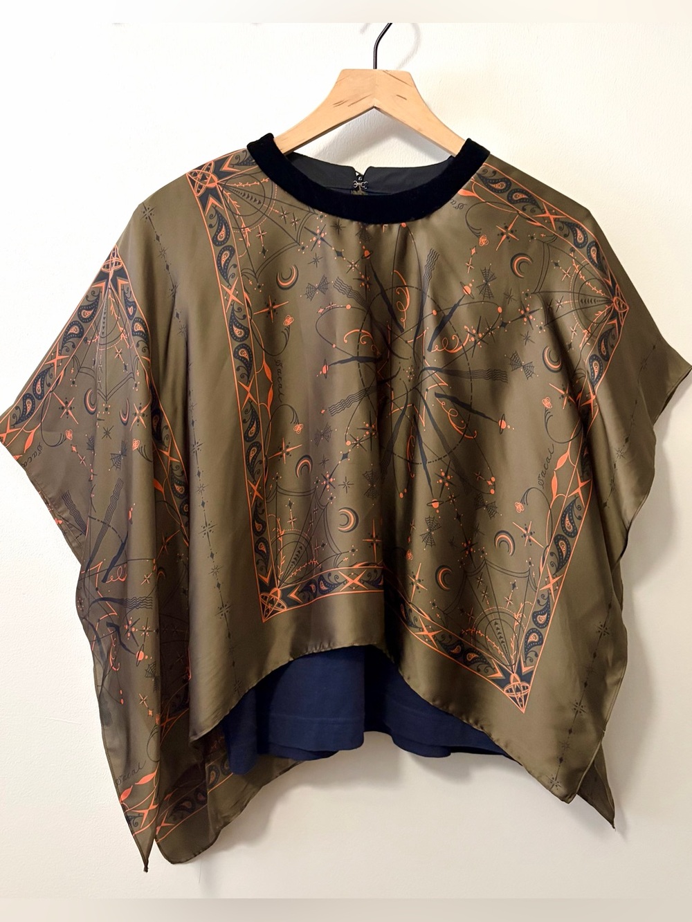 Sacai x Dr. Woo Bandana Print Top Olive